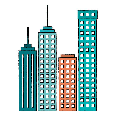 buildings cityscape isolated icon vector illustration designのイラスト素材
