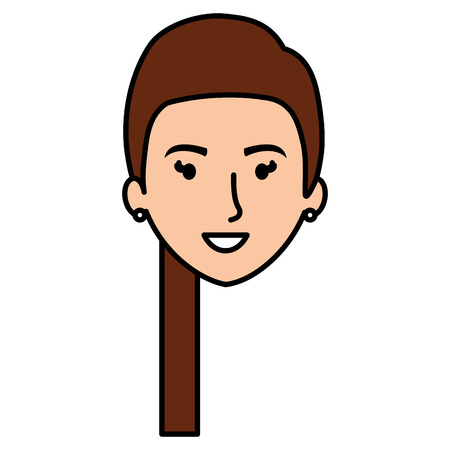 beautiful woman head avatar character vector illustration designのイラスト素材