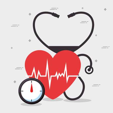 healthy heart lifestyle concept vector illustration graphic designのイラスト素材