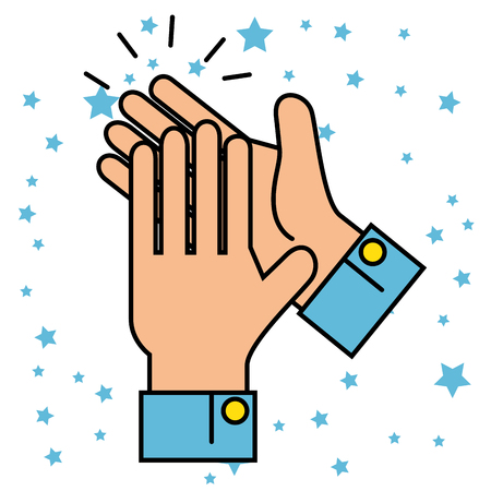 human hands clapping ovation applaud hands vector illustration graphic designのイラスト素材
