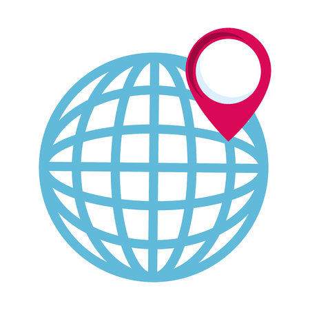 planet with pointer location vector illustration designのイラスト素材