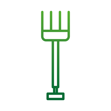 metal garden pitchfork with plastic handle for working with hay farm vector illustrationのイラスト素材