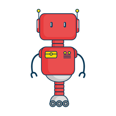 electronic robot with wheels vector illustration designのイラスト素材