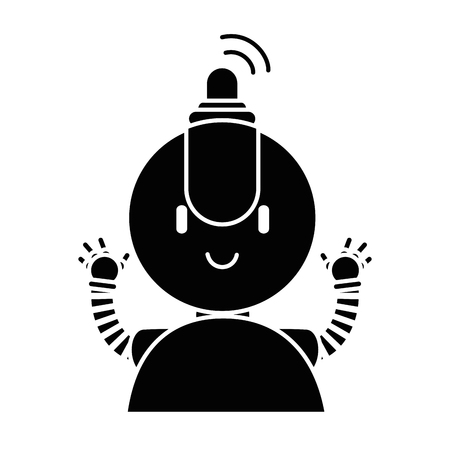 electronic robot character icon vector illustration designのイラスト素材