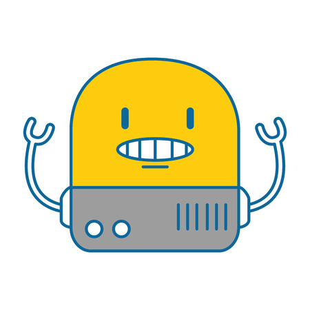 electronic robot character icon vector illustration designのイラスト素材