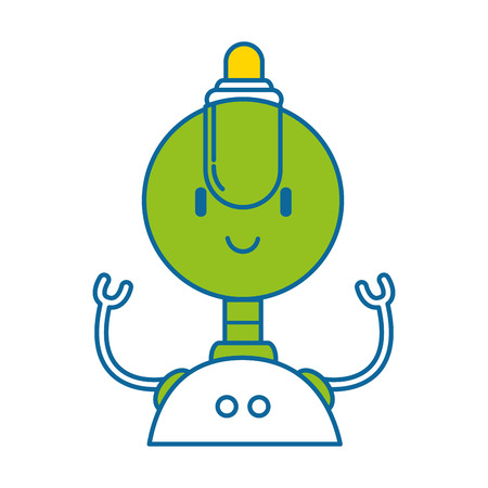 electronic robot character icon vector illustration designのイラスト素材