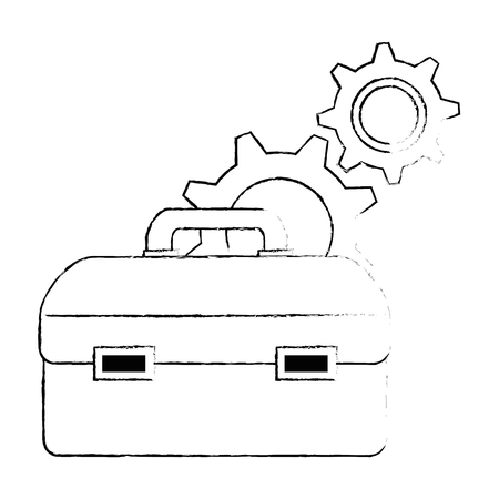 tool box with gears vector illustration designのイラスト素材