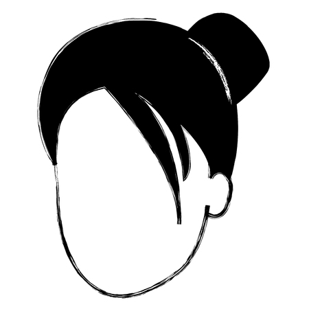 beautiful woman head avatar character vector illustration designのイラスト素材