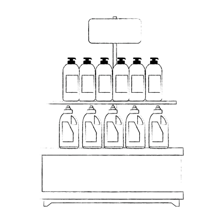 supermarket shelf with products vector illustration designのイラスト素材