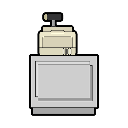 supermarket cash machine with showcase vector illustration designのイラスト素材