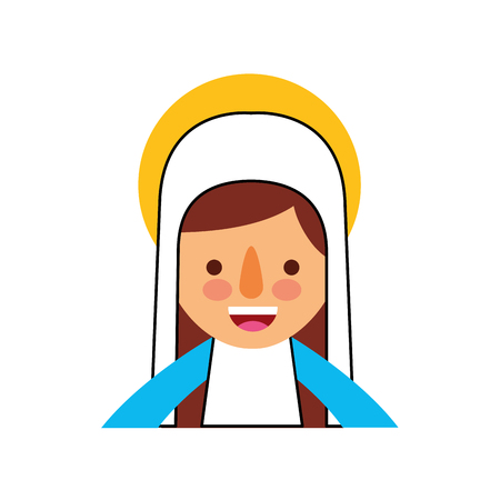 blessed holy virgin mary christmas celebration icon vector illustrationのイラスト素材