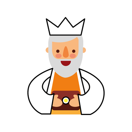 manger wise king christmas celebration bring presents to jesus vector illustrationのイラスト素材