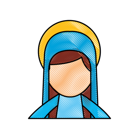 blessed holy virgin mary christmas celebration icon vector illustrationのイラスト素材