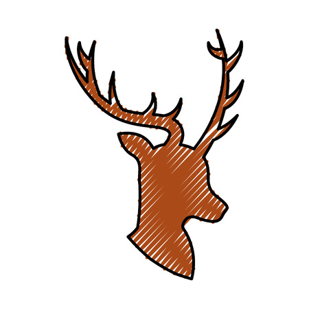 christmas cute winter reindeer decoration vector illustrationのイラスト素材