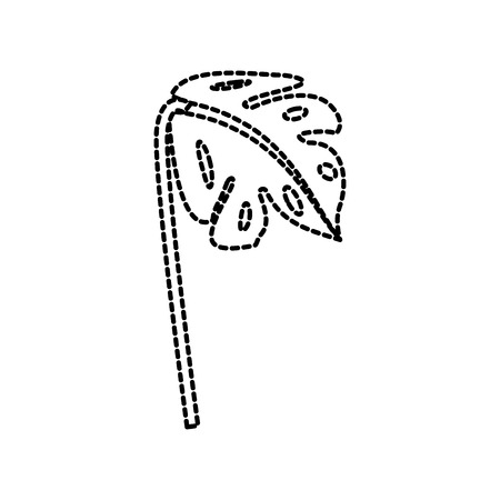 tropical leaf plant decoration natural vector illustrationのイラスト素材