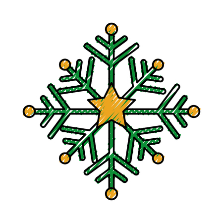christmas snowflake winter decoration seasonal vector illustrationのイラスト素材