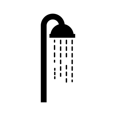 shower head in bathroom with water drops flowing vector illustrationのイラスト素材