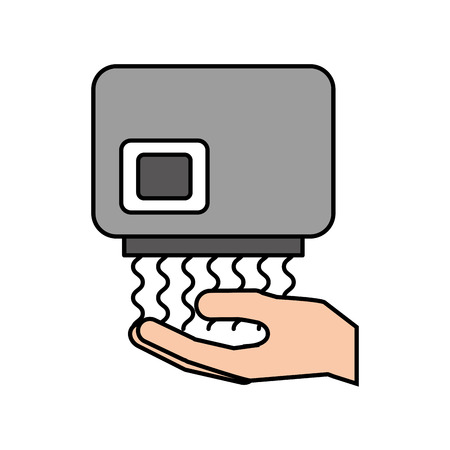 hand dryer automatic clean equipment icon vector illustrationのイラスト素材