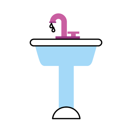 home sink for toilet bathroom ceramic vector illustrationのイラスト素材