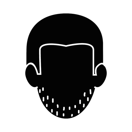 young man head avatar character vector illustration designのイラスト素材