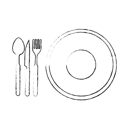 dish with cutlery icon vector illustration designのイラスト素材
