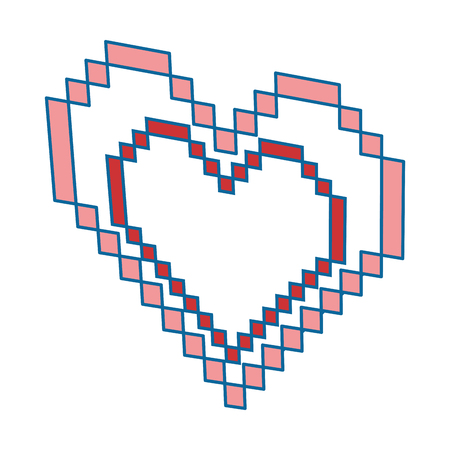 heart pixel isolated icon vector illustration designのイラスト素材