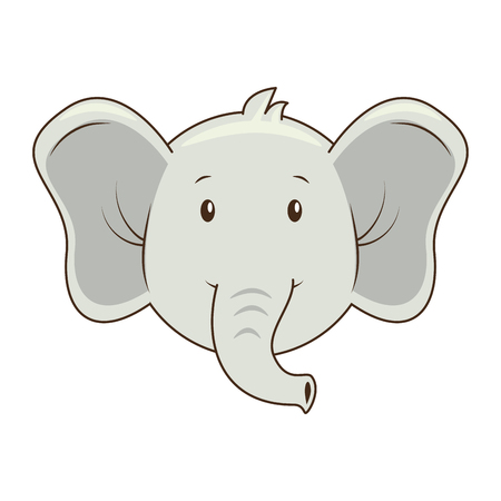 cute elephant character icon vector illustration designのイラスト素材