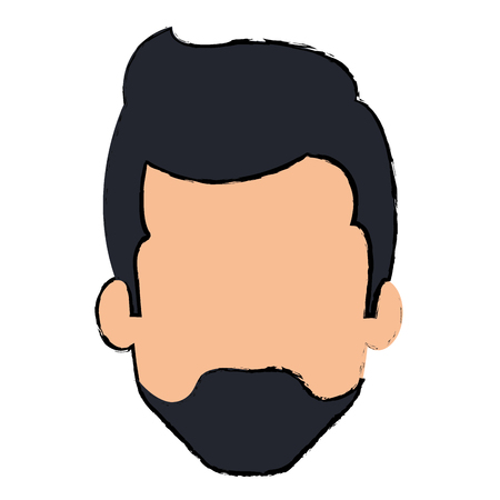 young man head avatar character vector illustration designのイラスト素材
