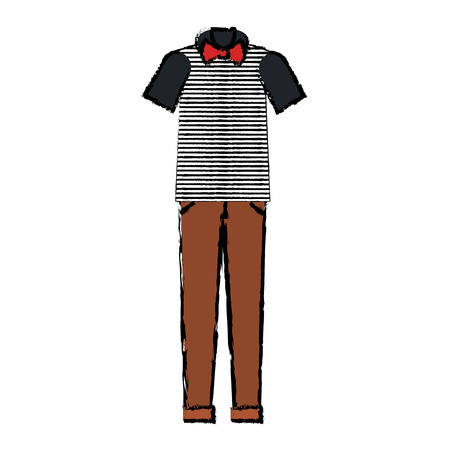 hipster clothes isolated icon vector illustration designのイラスト素材