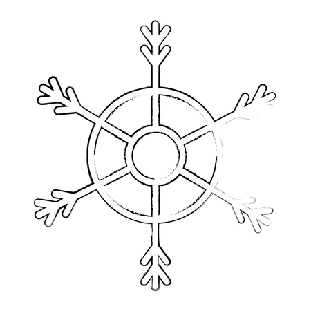 snowflake decorative isolated icon vector illustration designのイラスト素材