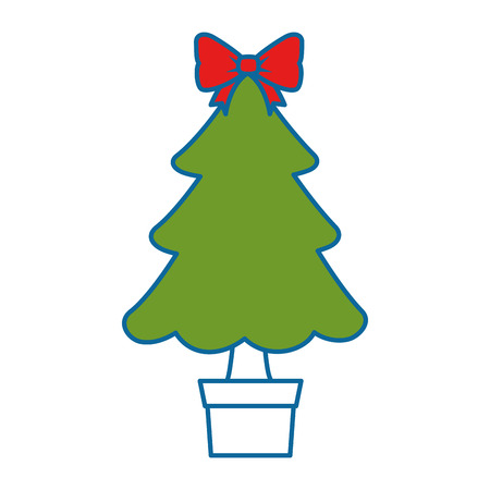merry christmas pine tree vector illustration designのイラスト素材