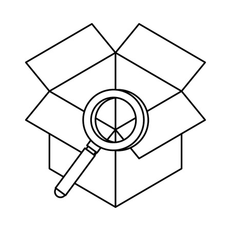 box with magnifying glass isolated icon vector illustration designのイラスト素材