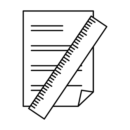 paper document with rule vector illustration designのイラスト素材