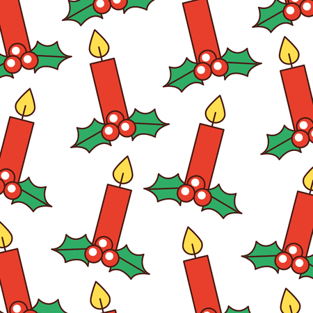 christmas candle burning celebration decoration vector illustrationのイラスト素材