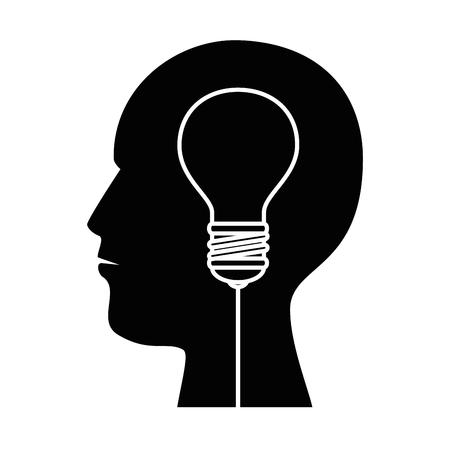 User profile with bulb silhouette avatar icon vector illustration design.のイラスト素材