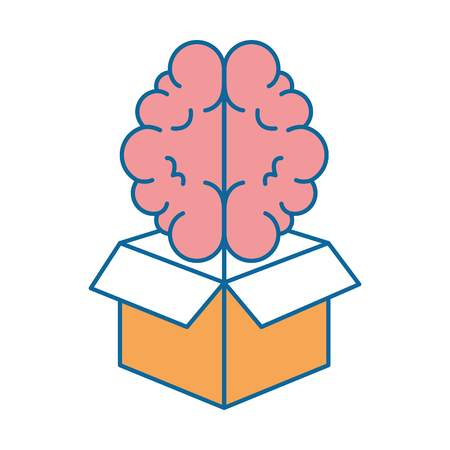 Box with brain organ isolated icon vector illustration design.のイラスト素材