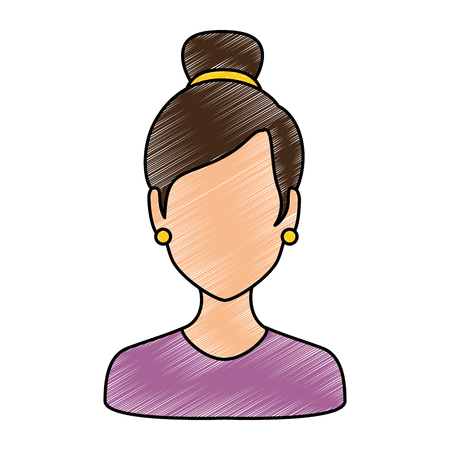 beautiful woman avatar character vector illustration designのイラスト素材
