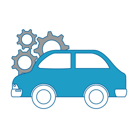 car vehicle with gears vector illustration designのイラスト素材