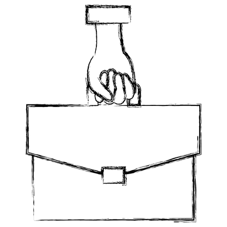 Hand with portfolio briefcase isolated icon vector illustration designのイラスト素材