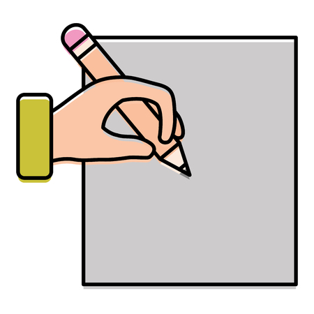 hand human with pencil school isolated icon vector illustration designのイラスト素材