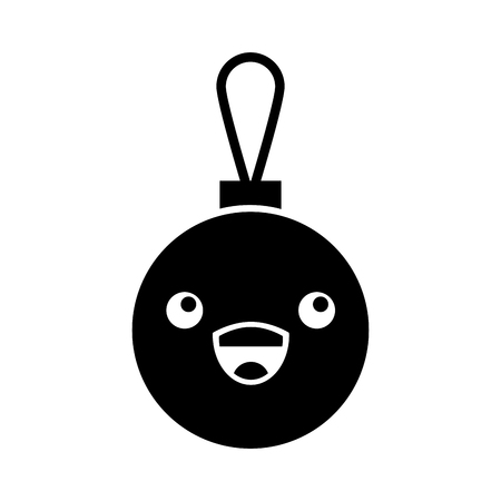 Kawaii christmas ball cheerful cartoon vector illustrationのイラスト素材