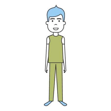 young man avatar character vector illustration designのイラスト素材