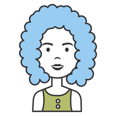 beautiful woman avatar character vector illustration designのイラスト素材