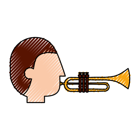 musician character trumpet jazz music festival vector illustrationのイラスト素材