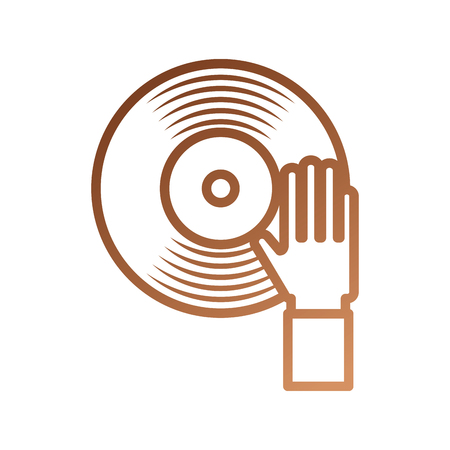 hand touch vinyl music disk entertainment vector illustrationのイラスト素材