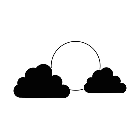 cloud sky silhouette with sun vector illustration designのイラスト素材