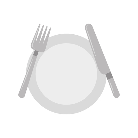 kitchenware dish knife and fork cooking vector illustrationのイラスト素材