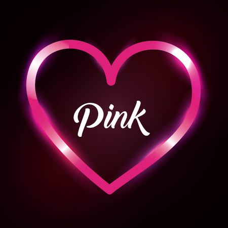 pink love heart romantic passion light dark background vector illustrationのイラスト素材