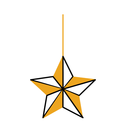 christmas star hanging decoration design vector illustrationのイラスト素材