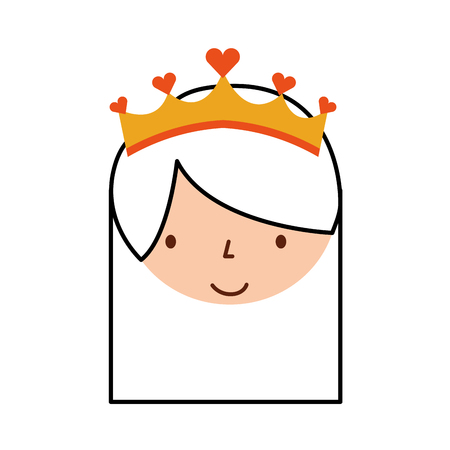 cute face little girl ballerina cartoon character vector illustrationのイラスト素材